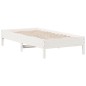 vidaXL Estructura de cama madera maciza de pino blanco 75x190 cm vidaXL Estructura de cama madera maciza de pino blanco 75x190 cm