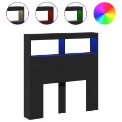 vidaXL Cabecero de cama con LED negro 100x17x102 cm
