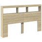 vidaXL Cabecero de cama con LED roble Sonoma 160x17x102 cm