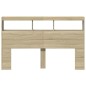 vidaXL Cabecero de cama con LED roble Sonoma 160x17x102 cm