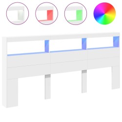 vidaXL Cabecero de cama con LED blanco 220x17x102 cm