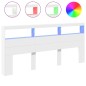vidaXL Cabecero de cama con LED blanco 220x17x102 cm vidaXL Cabecero de cama con LED blanco 220x17x102 cm