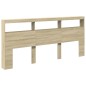 vidaXL Cabecero de cama con LED roble Sonoma 220x17x102 cm vidaXL Cabecero de cama con LED roble Sonoma 220x17x102 cm