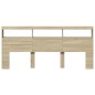 vidaXL Cabecero de cama con LED roble Sonoma 220x17x102 cm vidaXL Cabecero de cama con LED roble Sonoma 220x17x102 cm