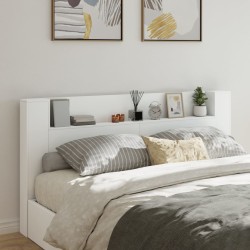 vidaXL Cabecero de cama con LED blanco 200x16,5x103,5 cm
