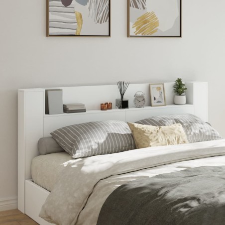 vidaXL Cabecero de cama con LED blanco 200x16,5x103,5 cm
