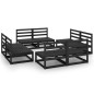 vidaXL Juego de muebles de jardín 8 piezas negro madera maciza de pino vidaXL Juego de muebles de jardín 8 piezas negro madera maciza de pino