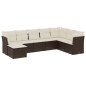 vidaXL Set sofás de jardín 8 piezas y cojines ratán sintético marrón vidaXL Set sofás de jardín 8 piezas y cojines ratán sintético marrón