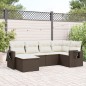 vidaXL Set sofás de jardín 6 piezas y cojines ratán sintético marrón vidaXL Set sofás de jardín 6 piezas y cojines ratán sintético marrón