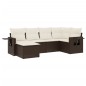 vidaXL Set sofás de jardín 6 piezas y cojines ratán sintético marrón vidaXL Set sofás de jardín 6 piezas y cojines ratán sintético marrón
