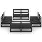 vidaXL Juego de muebles de jardín 8 piezas negro madera maciza de pino vidaXL Juego de muebles de jardín 8 piezas negro madera maciza de pino