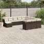 vidaXL Set de sofás de jardín y cojines 12 pzas ratán sintético marrón vidaXL Set de sofás de jardín y cojines 12 pzas ratán sintético marrón