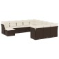 vidaXL Set de sofás de jardín y cojines 12 pzas ratán sintético marrón vidaXL Set de sofás de jardín y cojines 12 pzas ratán sintético marrón