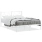 vidaXL Estructura de cama de metal con cabecero blanca 135x190 cm vidaXL Estructura de cama de metal con cabecero blanca 135x190 cm