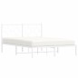 vidaXL Estructura de cama de metal con cabecero blanca 135x190 cm vidaXL Estructura de cama de metal con cabecero blanca 135x190 cm
