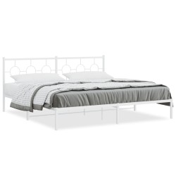 vidaXL Estructura de cama de metal con cabecero blanco 193x203 cm
