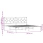 vidaXL Estructura de cama de metal con cabecero blanco 193x203 cm vidaXL Estructura de cama de metal con cabecero blanco 193x203 cm