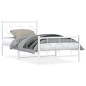 vidaXL Estructura cama metal con cabecero y pie cama blanca 100x200 cm