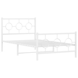 vidaXL Estructura cama metal con cabecero y pie cama blanca 100x200 cm
