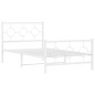 vidaXL Estructura cama metal con cabecero y pie cama blanca 100x200 cm