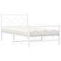 vidaXL Estructura cama metal con cabecero y pie cama blanca 100x200 cm