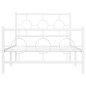 vidaXL Estructura cama metal con cabecero y pie cama blanca 100x200 cm