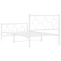 vidaXL Estructura cama metal con cabecero y pie cama blanca 100x200 cm