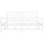 vidaXL Estructura cama metal con cabecero y estribo blanco 150x200 cm