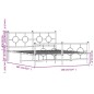 vidaXL Estructura cama metal con cabecero y estribo blanco 150x200 cm