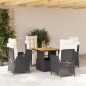 vidaXL Set de muebles jardín 5 pzas con cojines ratán sintético negro vidaXL Set de muebles jardín 5 pzas con cojines ratán sintético negro