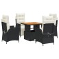 vidaXL Set de muebles jardín 5 pzas con cojines ratán sintético negro vidaXL Set de muebles jardín 5 pzas con cojines ratán sintético negro