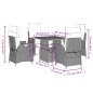 vidaXL Set de muebles jardín 5 pzas con cojines ratán sintético negro vidaXL Set de muebles jardín 5 pzas con cojines ratán sintético negro