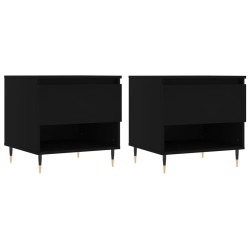 vidaXL Mesas de centro 2 uds madera de ingeniería negro 50x46x50 cm