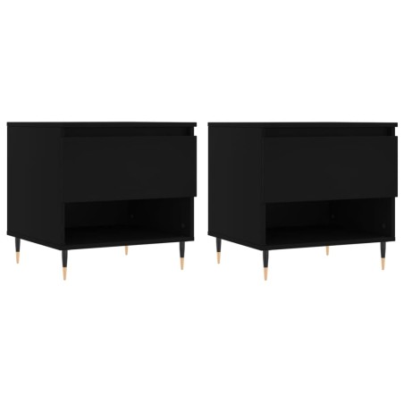 vidaXL Mesas de centro 2 uds madera de ingeniería negro 50x46x50 cm