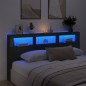 vidaXL Cabecero de cama con luz LED negro 200x17x102 cm