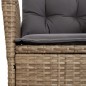 vidaXL Set de comedor jardín con cojines 4 pzas ratán sintético beige