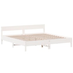 vidaXL Estructura de cama con cabecero madera de pino blanco 200x200cm