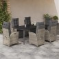 vidaXL Set comedor jardín 7 pzas y cojines ratán sintético gris claro vidaXL Set comedor jardín 7 pzas y cojines ratán sintético gris claro