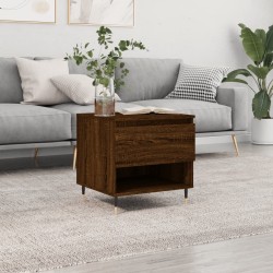 vidaXL Mesa de centro madera de ingeniería roble marrón 50x46x50 cm