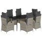 vidaXL Set comedor jardín 7 pzas y cojines ratán sintético gris claro vidaXL Set comedor jardín 7 pzas y cojines ratán sintético gris claro