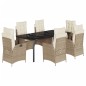 vidaXL Set comedor de jardín 7 pzas con cojines ratán sintético beige vidaXL Set comedor de jardín 7 pzas con cojines ratán sintético beige