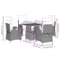 vidaXL Set comedor de jardín 5 piezas con cojines ratán sintético gris vidaXL Set comedor de jardín 5 piezas con cojines ratán sintético gris