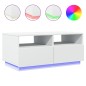 vidaXL Mesa de centro con luces LED blanco 90x49x40 cm vidaXL Mesa de centro con luces LED blanco 90x49x40 cm
