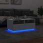 vidaXL Mesa de centro con luces LED blanco 90x49x40 cm vidaXL Mesa de centro con luces LED blanco 90x49x40 cm