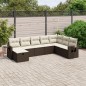 vidaXL Set sofás de jardín 8 piezas y cojines ratán sintético marrón vidaXL Set sofás de jardín 8 piezas y cojines ratán sintético marrón