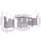 vidaXL Set comedor de jardín 3 piezas con cojines ratán sintético gris vidaXL Set comedor de jardín 3 piezas con cojines ratán sintético gris