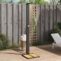 vidaXL Ducha de exterior ratán PE y madera acacia negro 50x55x224 cm