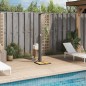 vidaXL Ducha de exterior ratán PE y madera acacia negro 50x55x224 cm