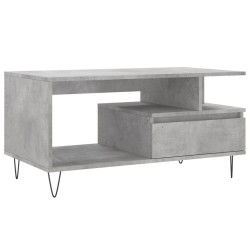 vidaXL Mesa de centro madera contrachapada gris hormigón 90x49x45 cm