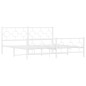 vidaXL Estructura cama metal con cabecero y estribo blanco 180x200 cm vidaXL Estructura cama metal con cabecero y estribo blanco 180x200 cm